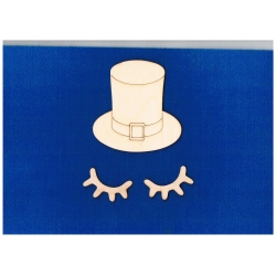 SKLEJKA #3mm   Kapelusz + rzęsy, śpiace oczka , sklejka grubość 3mm. Kapelusz 10x9,5cm